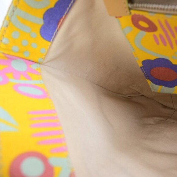 CHANEL CC High Summer Tote Bag Shoulder Canvas Leather Flower Yellow - Picture 15 of 16